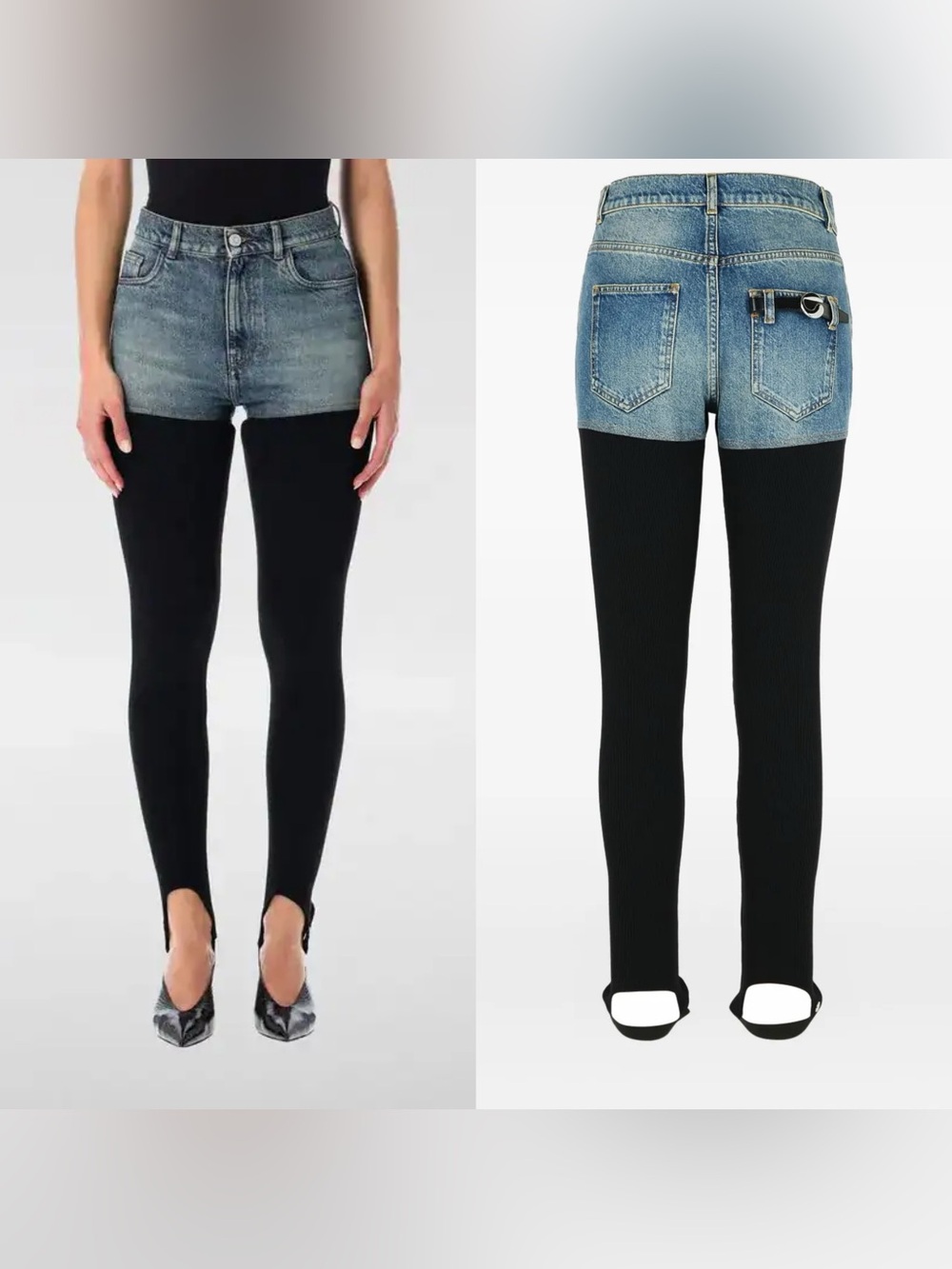 COPERNI Hybrid denim stirrup trousers